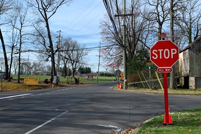 NEW STOP SIGNS INSTALLED - SANDY RIDGE ROAD AT BROAD STREET